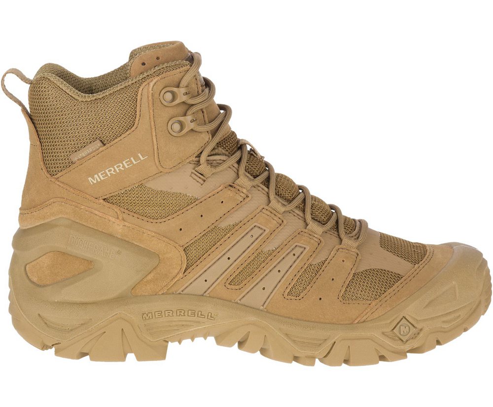 Merrell Boots Khaki - Strongfield Tactical 6" Waterproof - Mens 05WZFMQJT